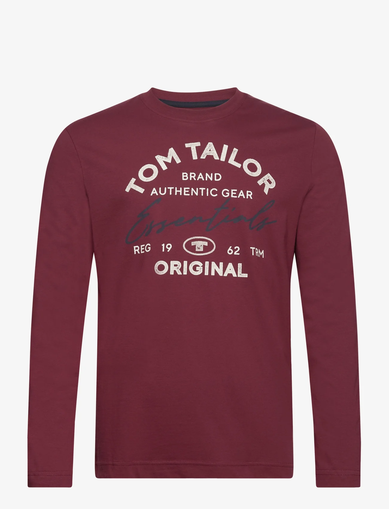 Tom Tailor - longsleeve with print - alhaisimmat hinnat - tawny port red - 0