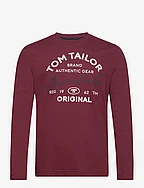 longsleeve with print - TAWNY PORT RED