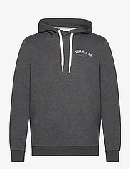 Tom Tailor - logo hoodie - hoodies - dark grey melange - 0