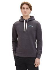Tom Tailor - logo hoodie - laveste priser - dark grey melange - 3