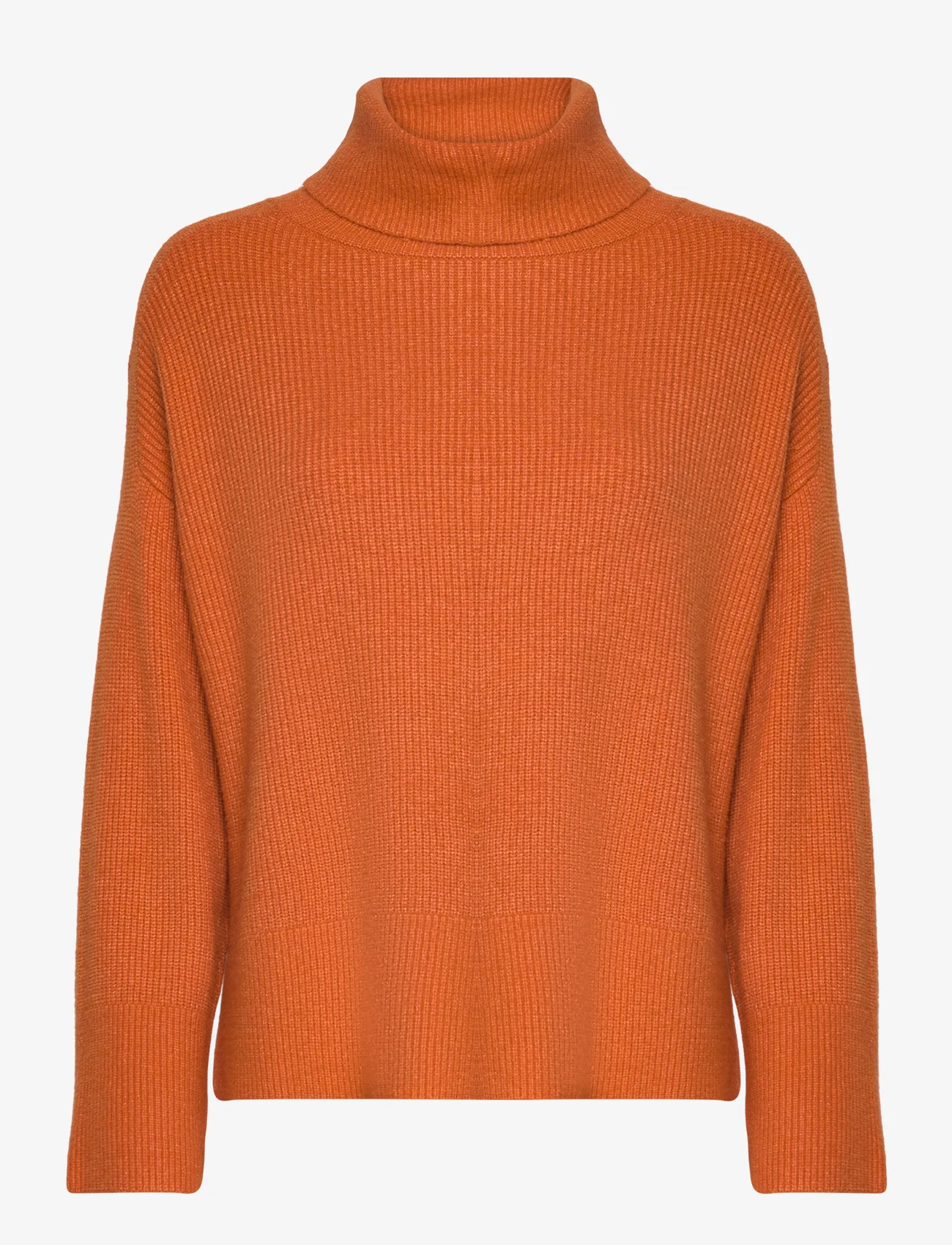Tom Tailor - Knit rib turtleneck - džemperi ar augstu apkakli - gold flame orange melange - 0