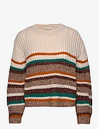 Knit colored stripe pullover - BLUSH MULTICOLOR STRIPE