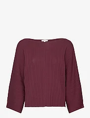 Tom Tailor - Knit rib pli - long-sleeved blouses - deep burgundy red - 0