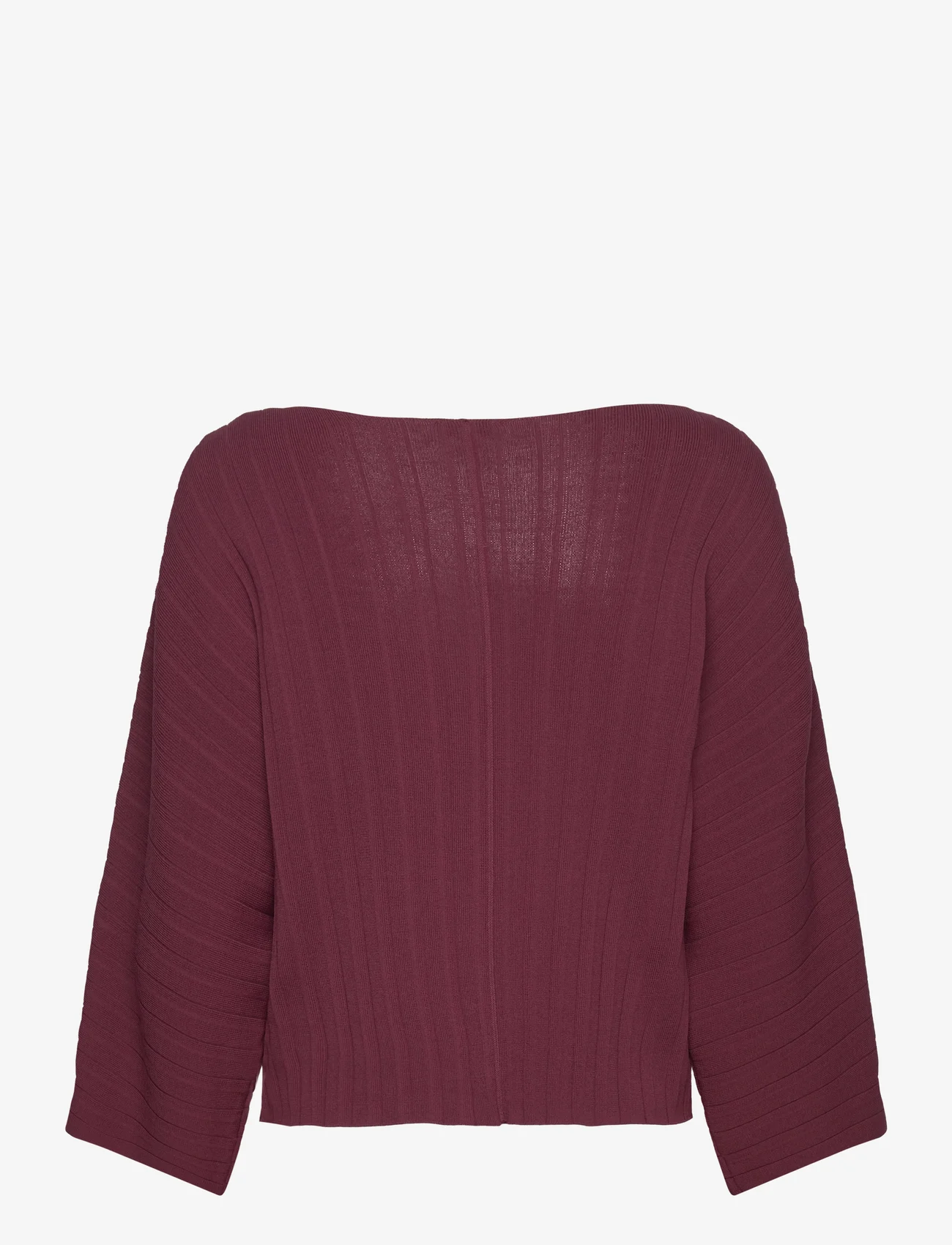 Tom Tailor - Knit rib pli - long-sleeved blouses - deep burgundy red - 1