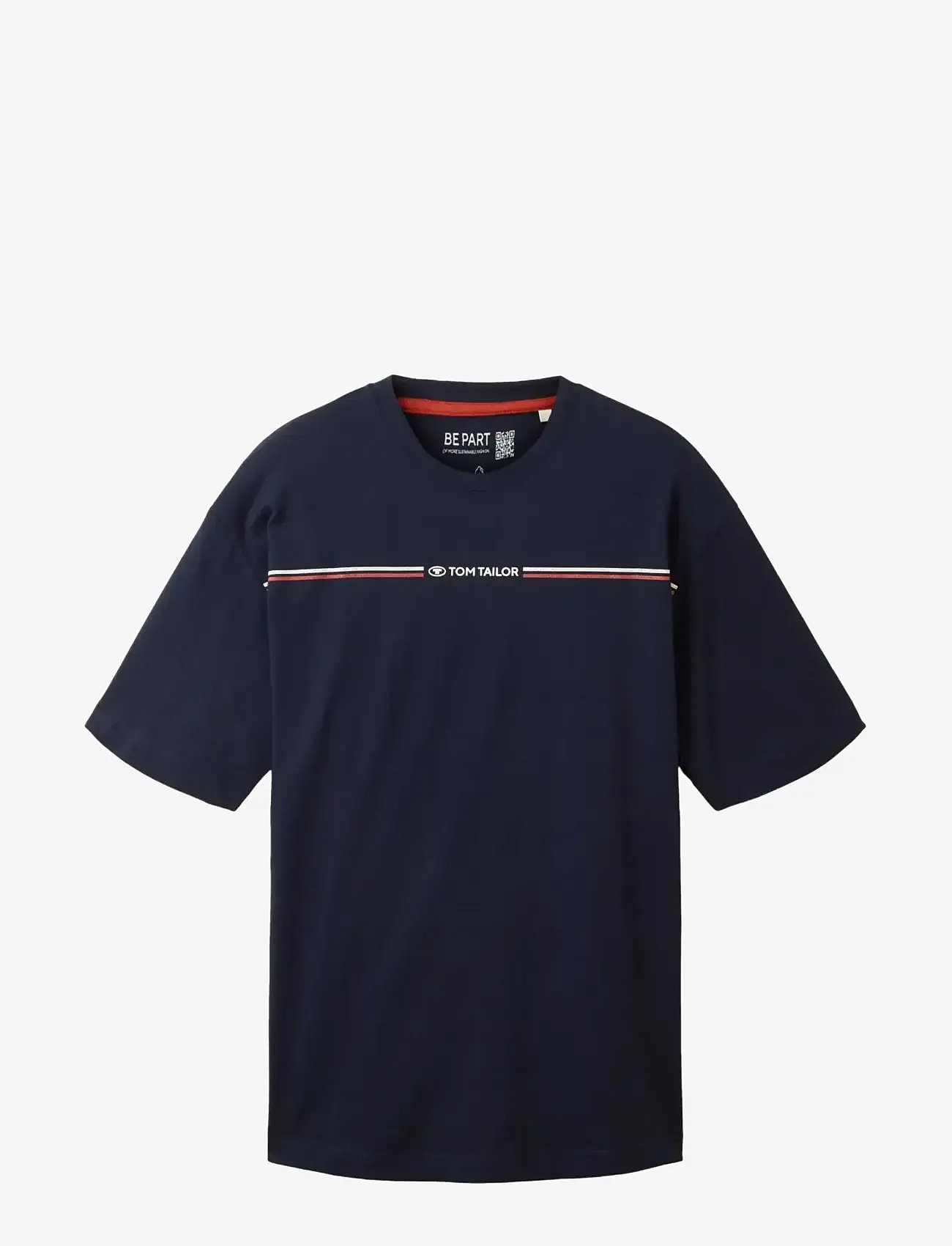 Tom Tailor - printed crewneck t-shirt - autumn clothing - sky captain blue - 0