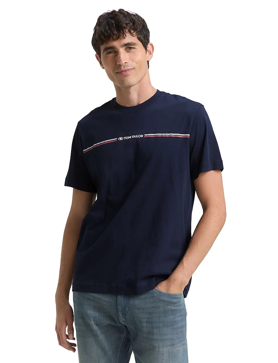 Tom Tailor - printed crewneck t-shirt - kurzärmelig - sky captain blue - 3