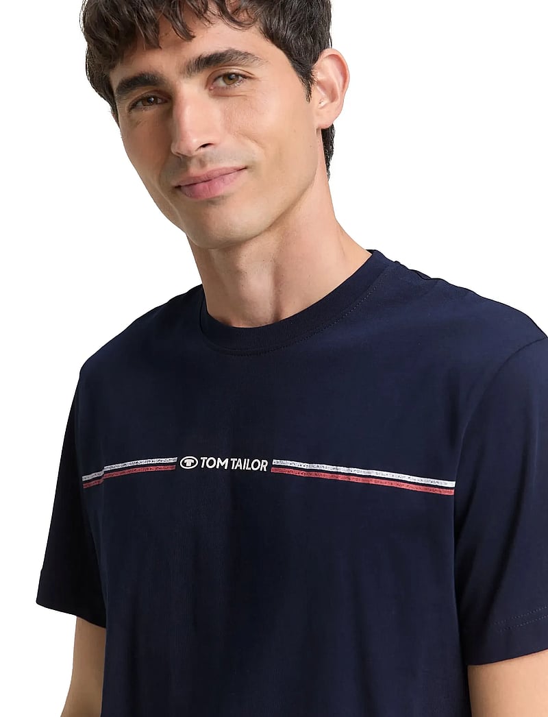 Tom Tailor - printed crewneck t-shirt - lyhythihaiset - sky captain blue - 4