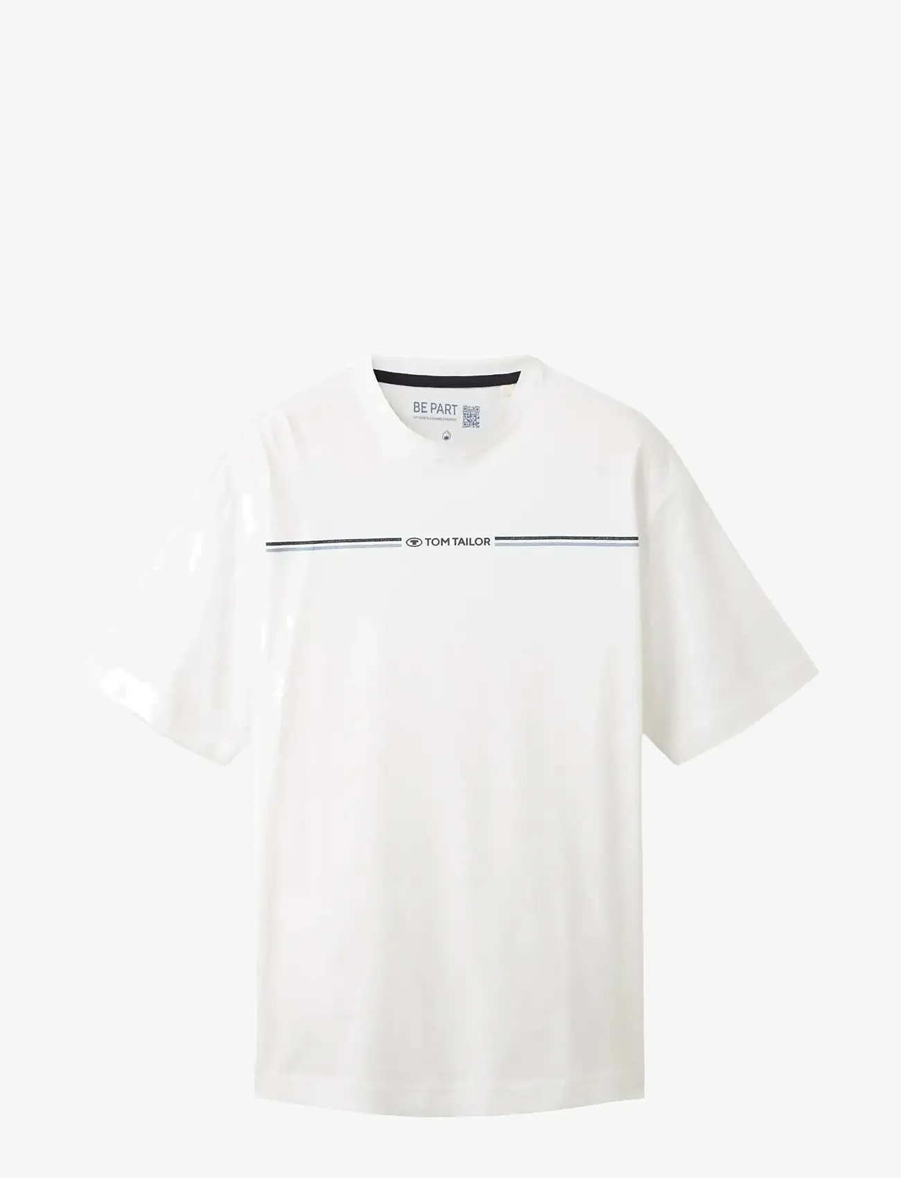 Tom Tailor - printed crewneck t-shirt - kortermede t-skjorter - white - 1