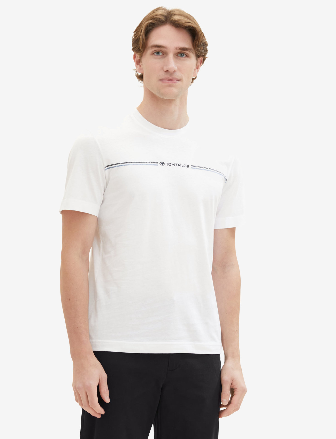 Tom Tailor - printed crewneck t-shirt - lühikeste varrukatega t-särgid - white - 3