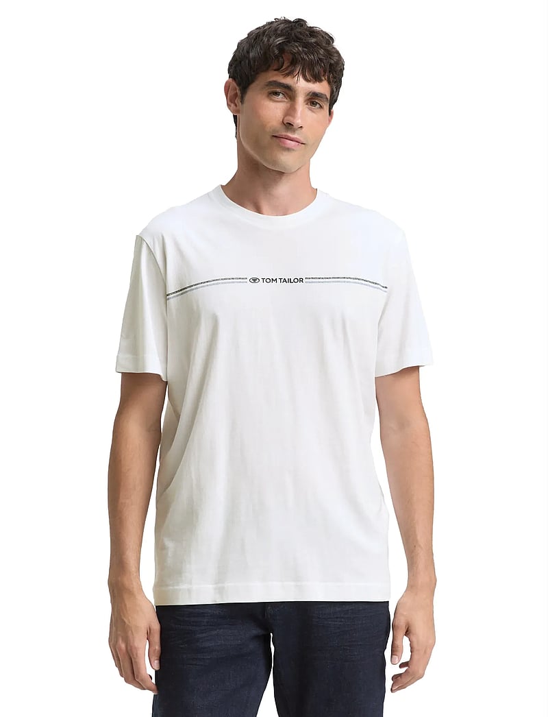 Tom Tailor - printed crewneck t-shirt - lühikeste varrukatega t-särgid - white - 5