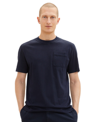 Tom Tailor - basic t-shirt with pocket - laveste priser - sky captain blue - 5