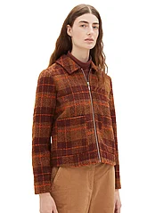 Tom Tailor - bouclé blazer jacket - wool jackets - brown orange boucle - 1