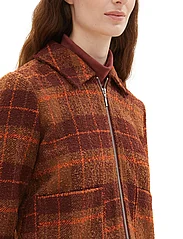 Tom Tailor - bouclé blazer jacket - vinterjackor - brown orange boucle - 2