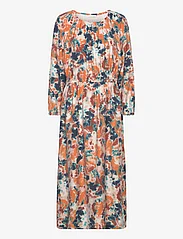 Tom Tailor - feminine maxi dress - feestelijke kleding voor outlet-prijzen - grey orange tie dye floral - 0