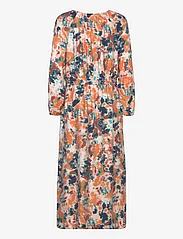 Tom Tailor - feminine maxi dress - festtøj til outletpriser - grey orange tie dye floral - 1