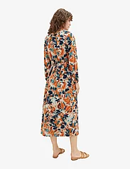 Tom Tailor - feminine maxi dress - party wear at outlet prices - grey orange tie dye floral - 4
