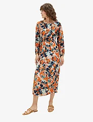 Tom Tailor - feminine maxi dress - party wear at outlet prices - grey orange tie dye floral - 5