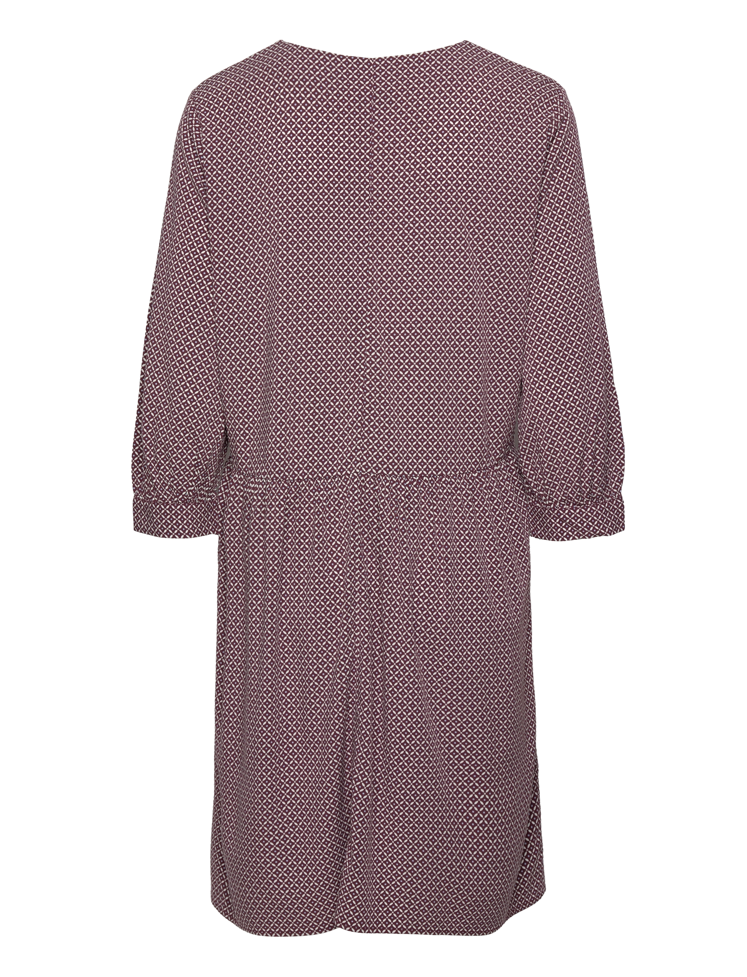 Tom Tailor - feminine v-neck dress - trumpos suknelės - burgundy geometrical design - 2