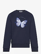 sweatshirt with butterfly print - SKY CAPTAIN BLUE