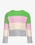 striped sweater - GREEN PINK MULTICOLOR STRIPE