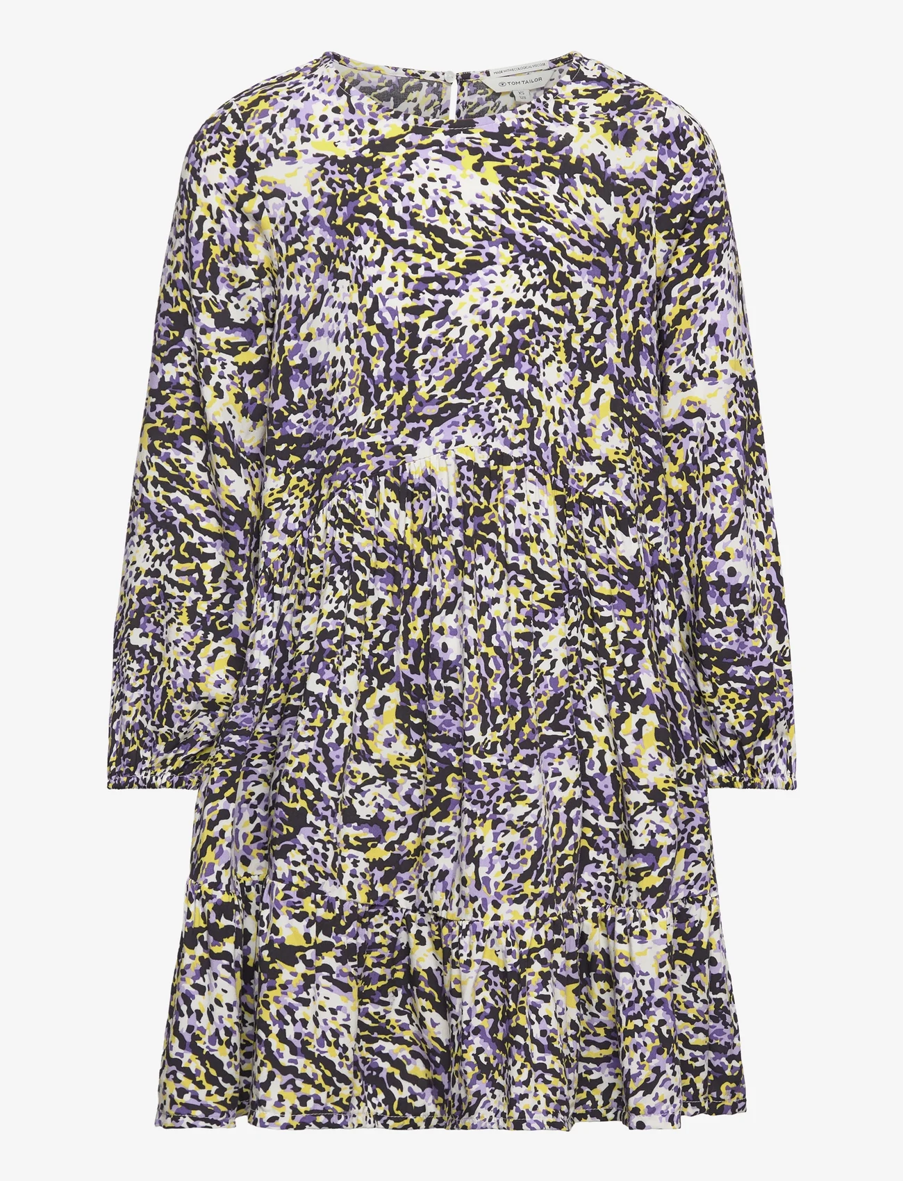 Tom Tailor - printed dress - laisvalaikio suknelės ilgomis rankovėmis - spotted purple lime print - 0