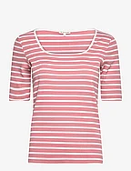 T-shirt ribbed - ROSE OFFWHITE STRIPE