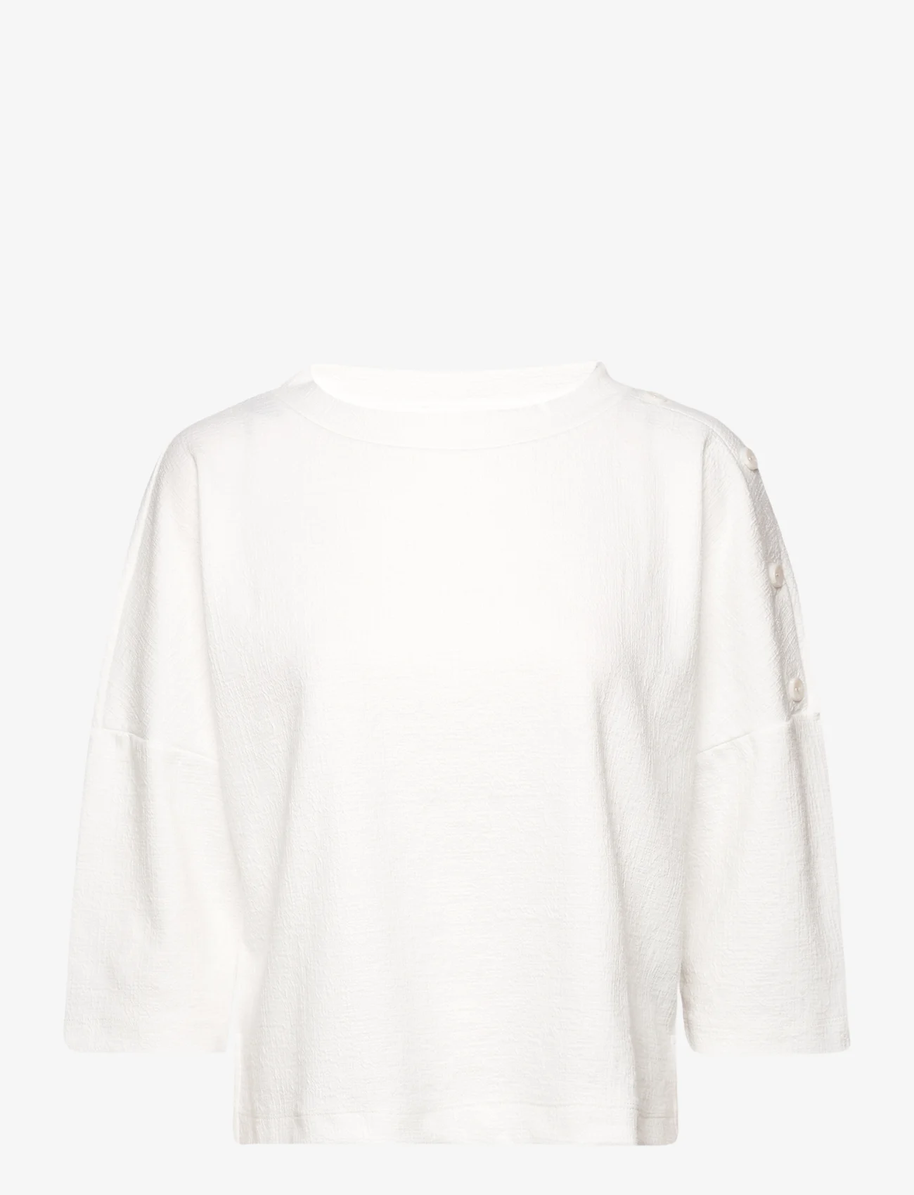 Tom Tailor - Sweatshirt w buttons - plus size - whisper white - 0