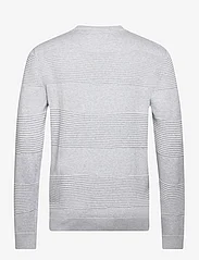 Tom Tailor - structure stripe crewneck knit - pyöreäaukkoiset - light stone grey melange - 1