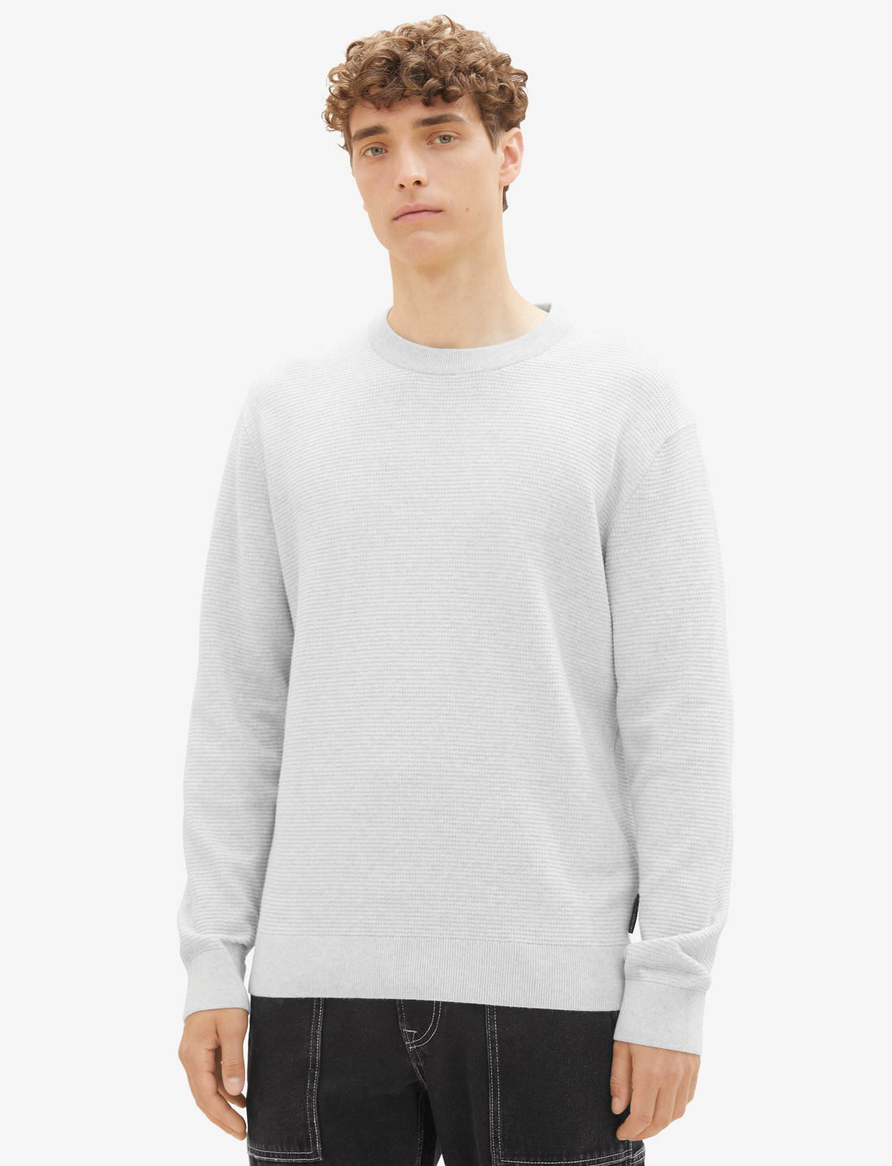 Tom Tailor - structured basic knit - light stone grey melange - 2