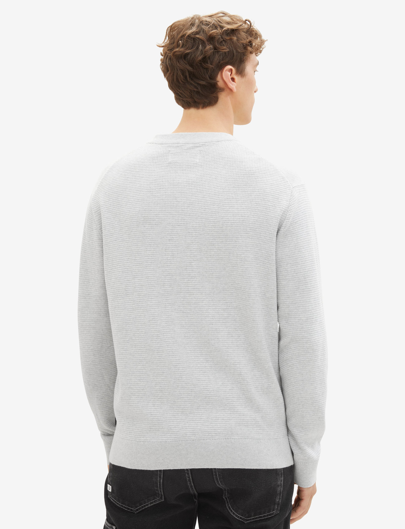 Tom Tailor - structured basic knit - light stone grey melange - 4