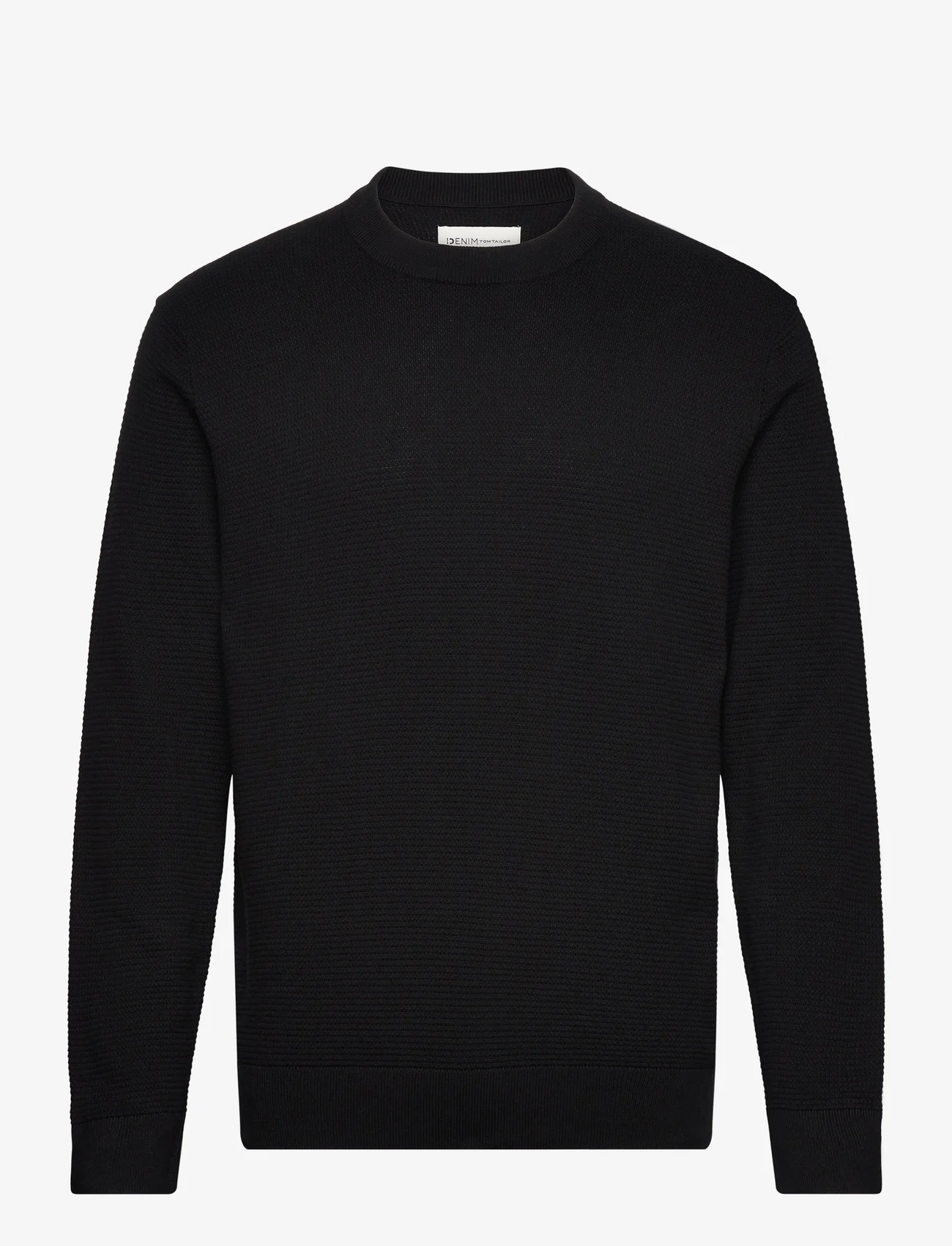 Tom Tailor - structured basic knit - knitted round necks - black - 0
