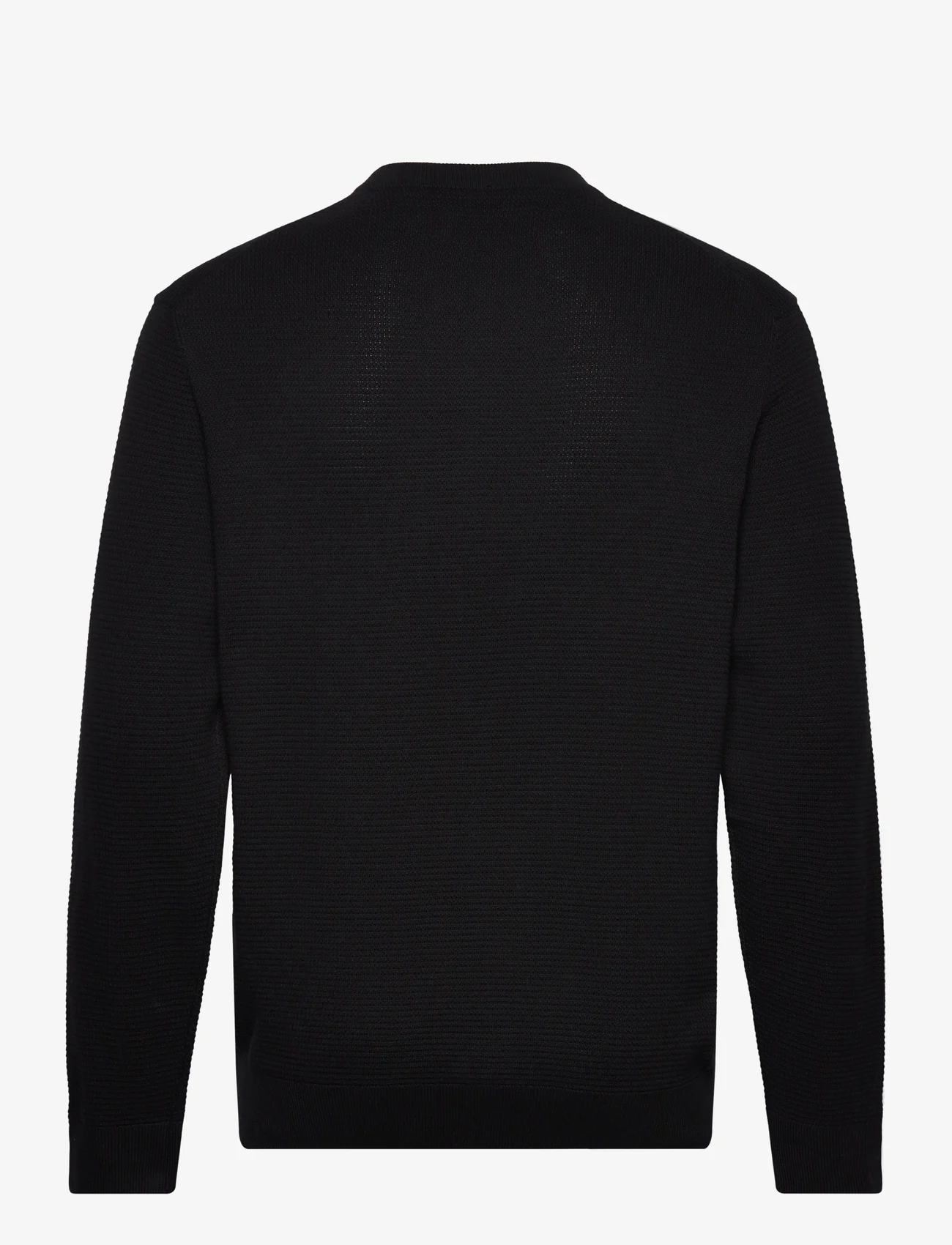 Tom Tailor - structured basic knit - knitted round necks - black - 1
