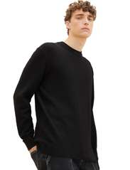 Tom Tailor - structured basic knit - rundhalsad - black - 2