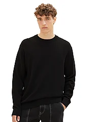 Tom Tailor - structured basic knit - knitted round necks - black - 5