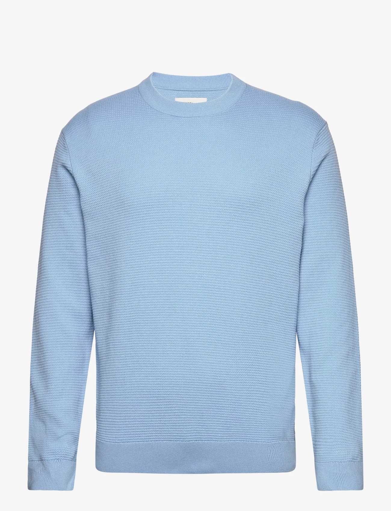 Tom Tailor - structured basic knit - knitted round necks - washed out middle blue - 0