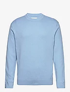 structured basic knit - WASHED OUT MIDDLE BLUE