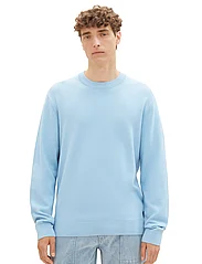 Tom Tailor - structured basic knit - rund hals - washed out middle blue - 2