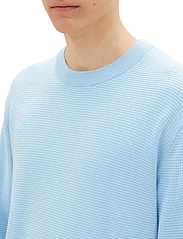 Tom Tailor - structured basic knit - knitted round necks - washed out middle blue - 5