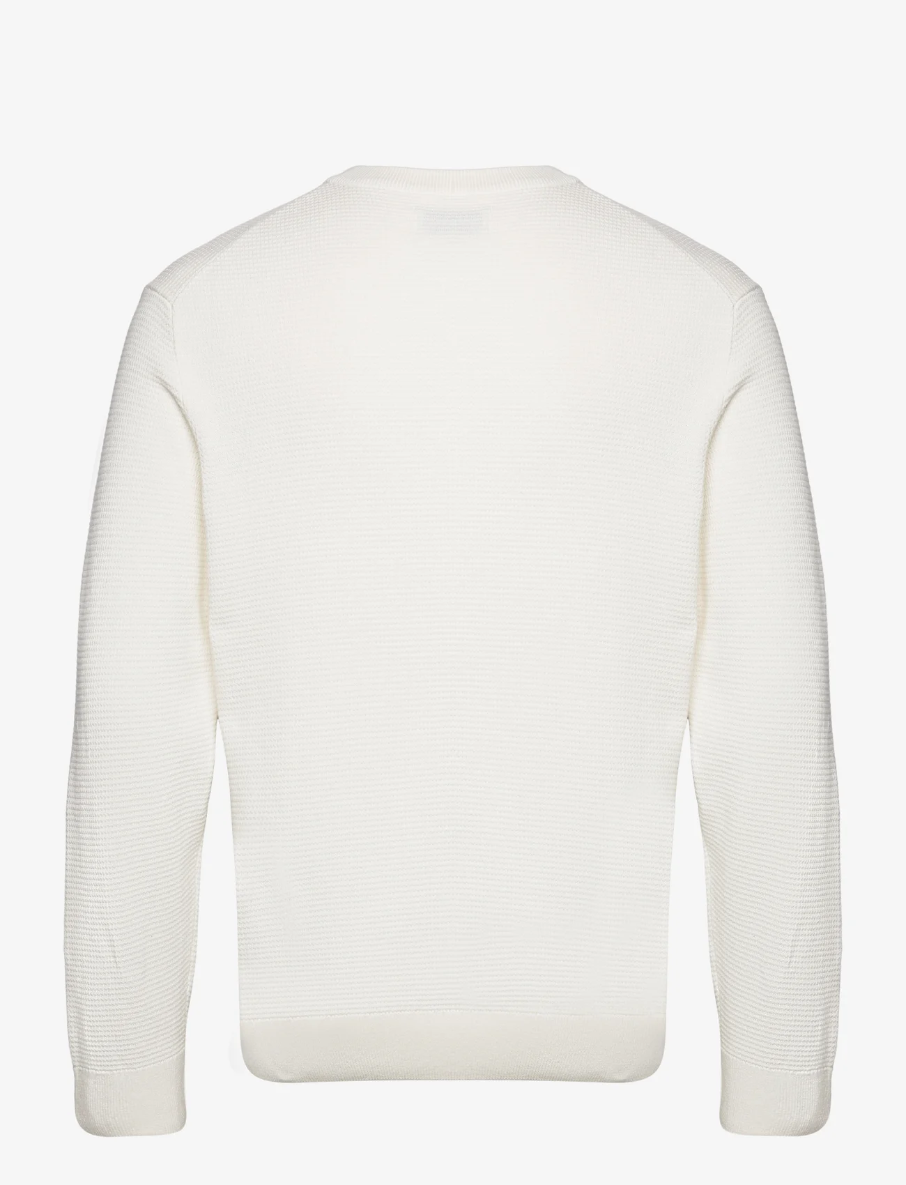 Tom Tailor - structured basic knit - rundhalsad - wool white - 1