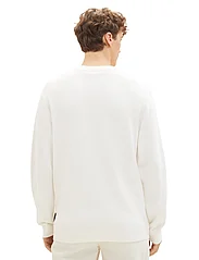 Tom Tailor - structured basic knit - knitted round necks - wool white - 4