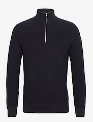 Tom Tailor - structured knit troyer - mænd - knitted navy melange - 0