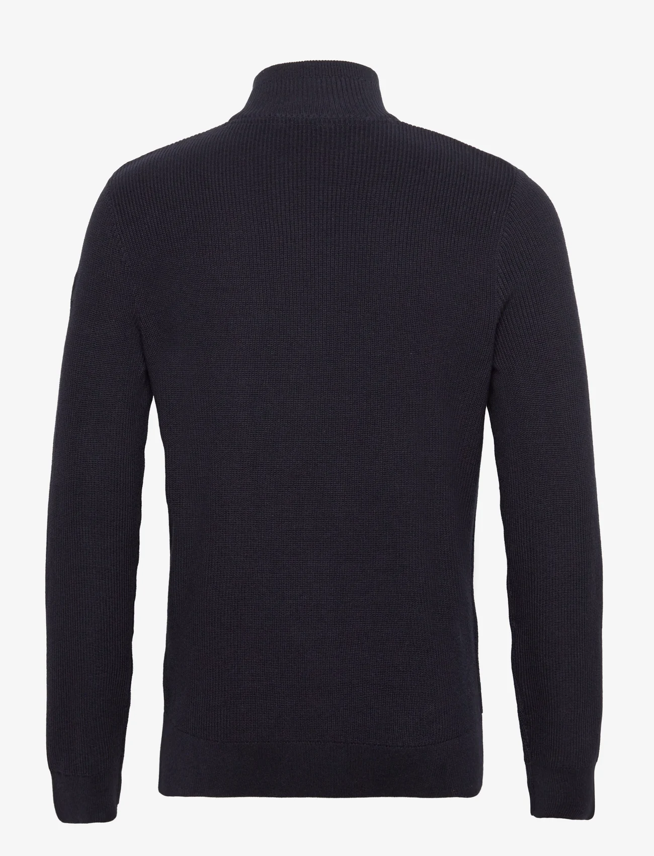 Tom Tailor - structured knit troyer - mænd - knitted navy melange - 1