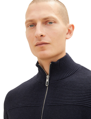 Tom Tailor - structured knit troyer - mænd - knitted navy melange - 3