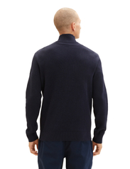 Tom Tailor - structured knit troyer - menn - knitted navy melange - 4