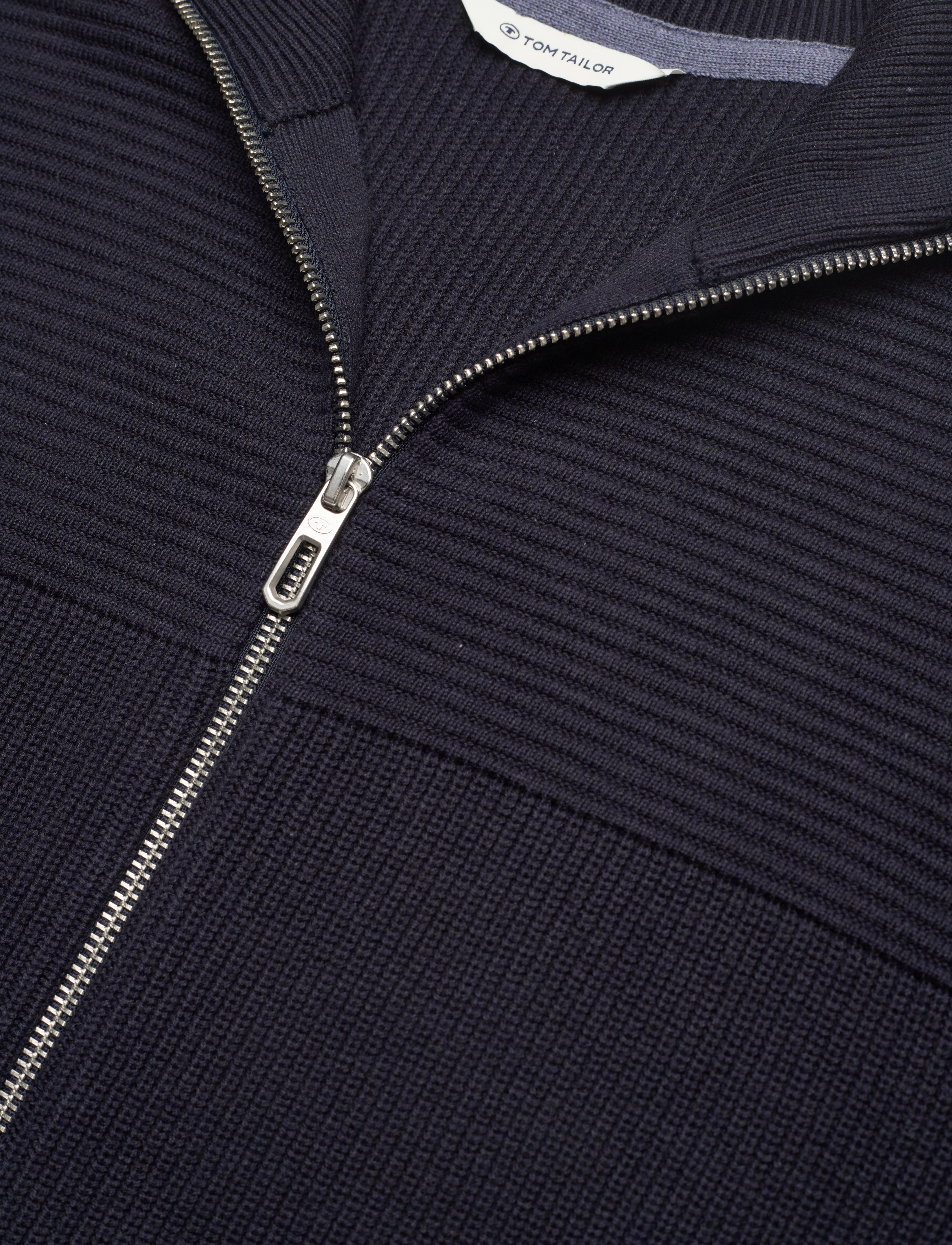 Tom Tailor - structure mix knit jacket - knitted navy melange - 2