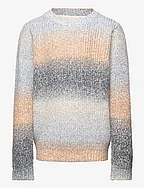 color gradient knit pullover - PURPLE ORANGE GRADIENT KNIT