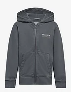 garment dye hoody jacket - COAL GREY