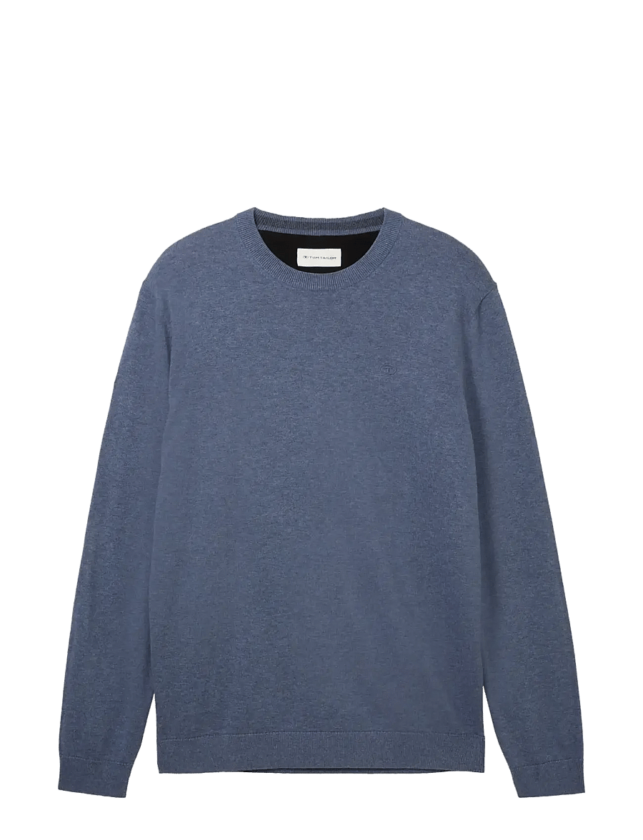 Tom Tailor - basic crewneck knit - rundhals - vintage indigo blue melange - 1