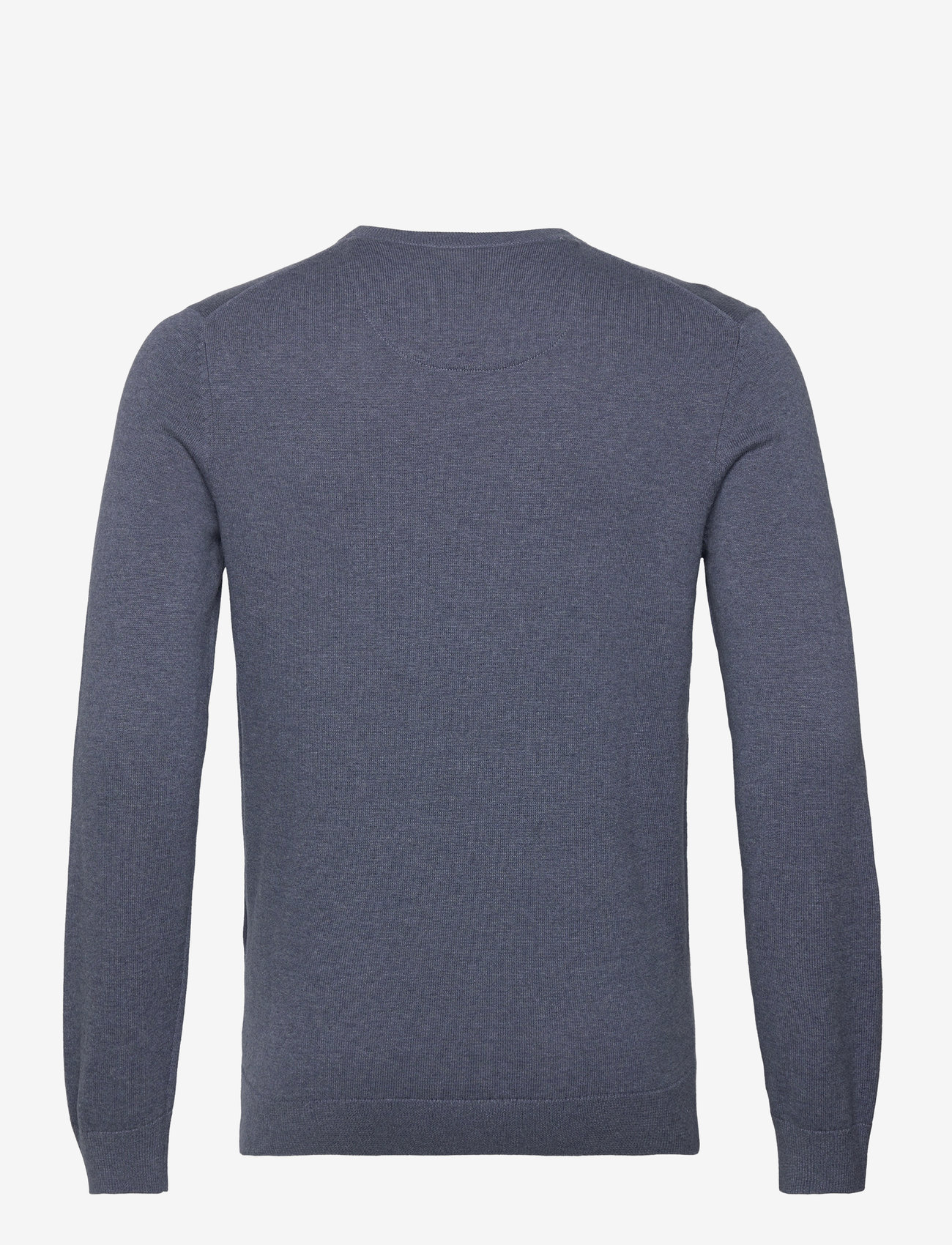 Tom Tailor - basic crewneck knit - efterårstøj - vintage indigo blue melange - 1