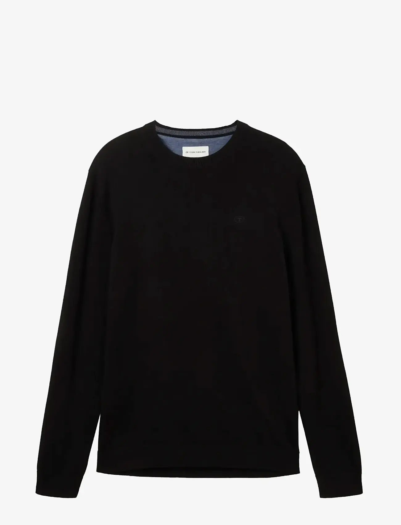 Tom Tailor - basic crewneck knit - efterårstøj - black - 0